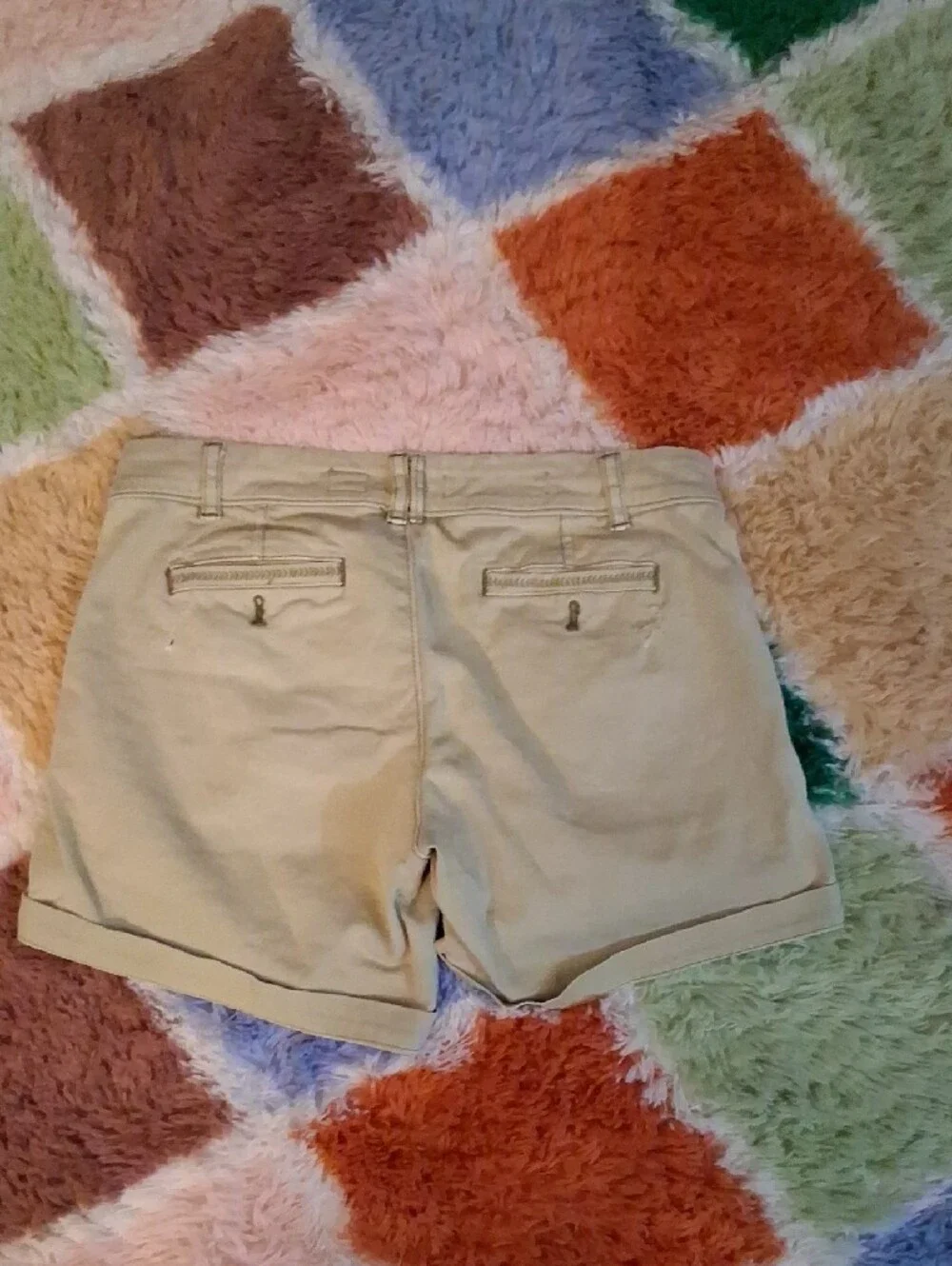 Pilcro Light Khaki Rolled-Hem Bermuda Shorts